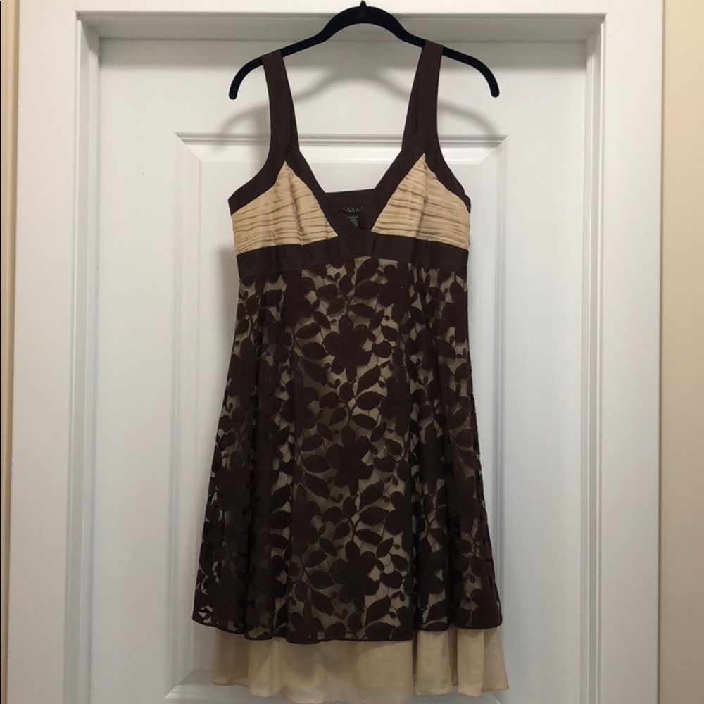 Laundry by Shelli Segal Brown and Cream Dress